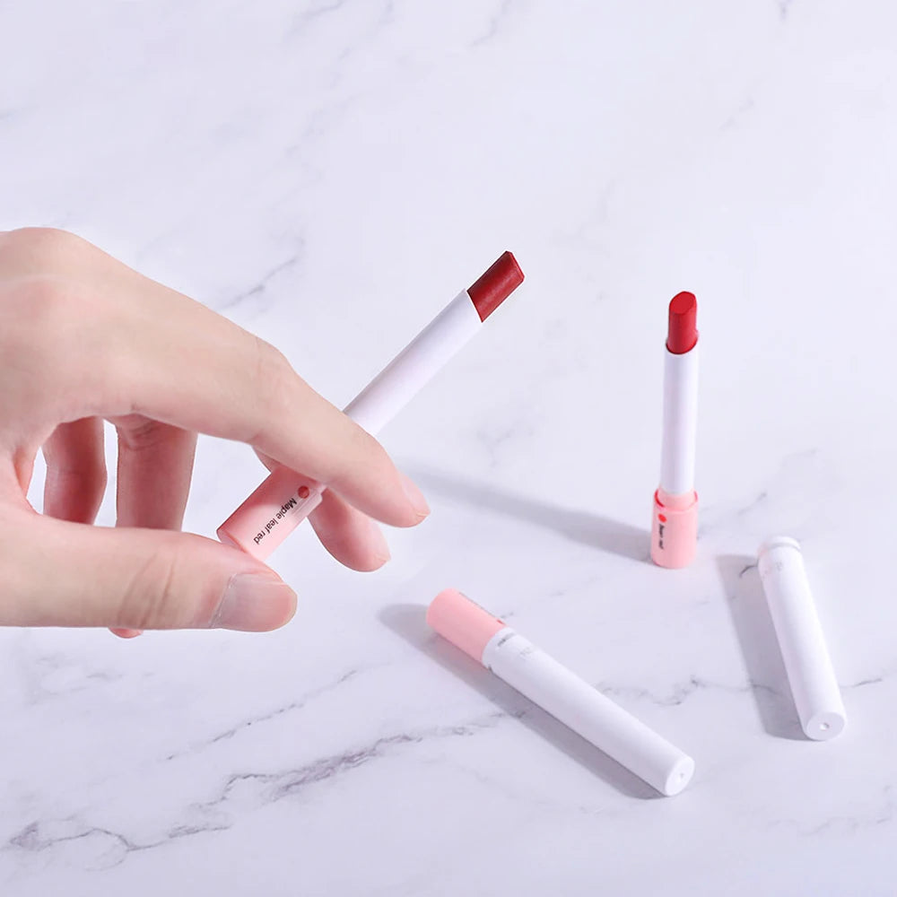 4 pcs/set Cigarette Lipstick Set Long Lasting Lip Glaze Matte Lip Gloss Waterproof Lip Stick Tube Nude Lip Tint Makeup Cosmetics.