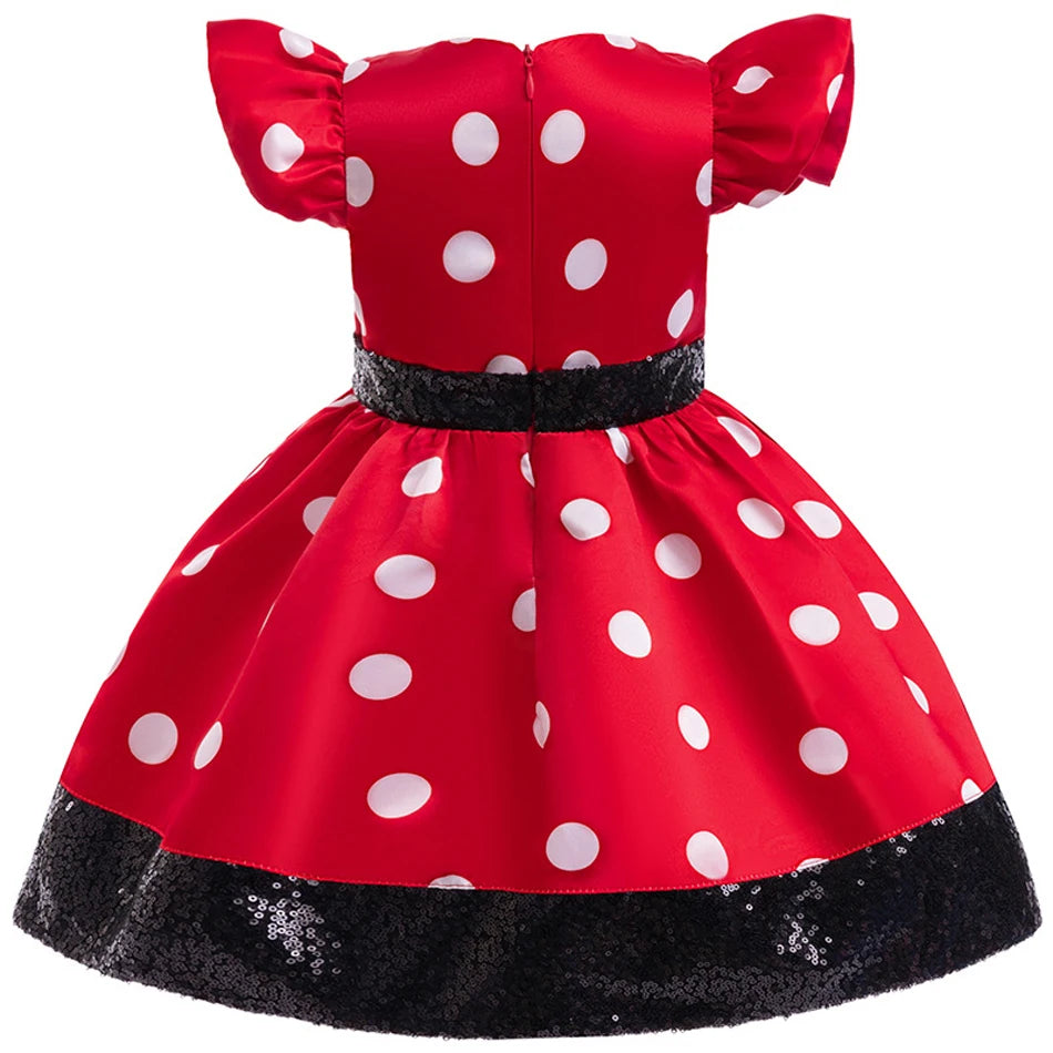 Disney Minnie Mouse Mädchen Polka Dot Schleife Prinzessin Kleid Jungen Kinder Mickey Mouse Halloween Karneval Party Performance Kleidung Anzug.