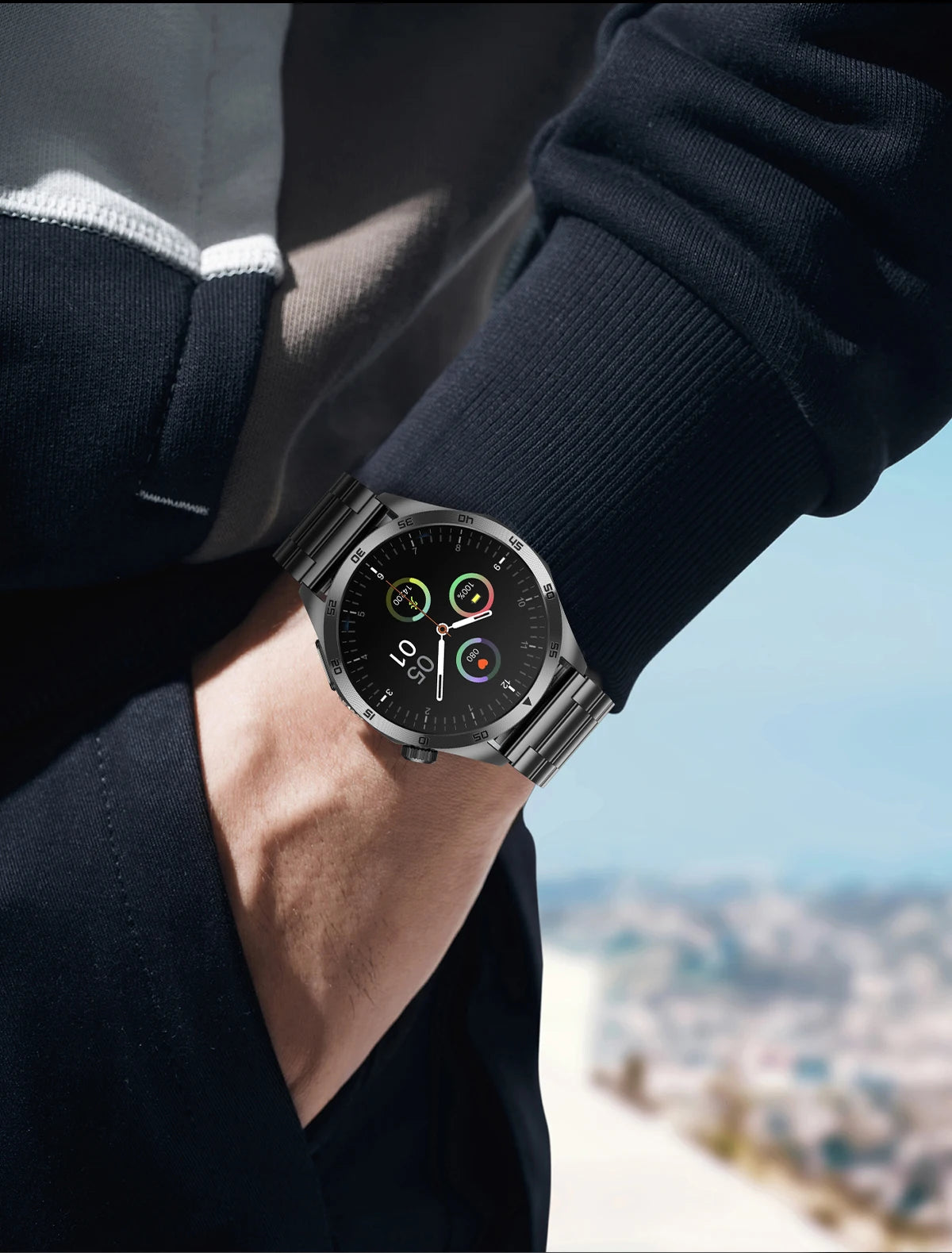 2025New Micro Physical Examination Blood Lipids Uric Acid Blood Pressure Smart Watch ECG+PPG Clock Bluetooth Call Smartwatch Men