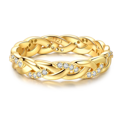 925 Sterling Silver Rings Gold Color Sparking Popular LOVE Wedding Ring Certified Women Engagement Jewelry Anniversary Gifts.