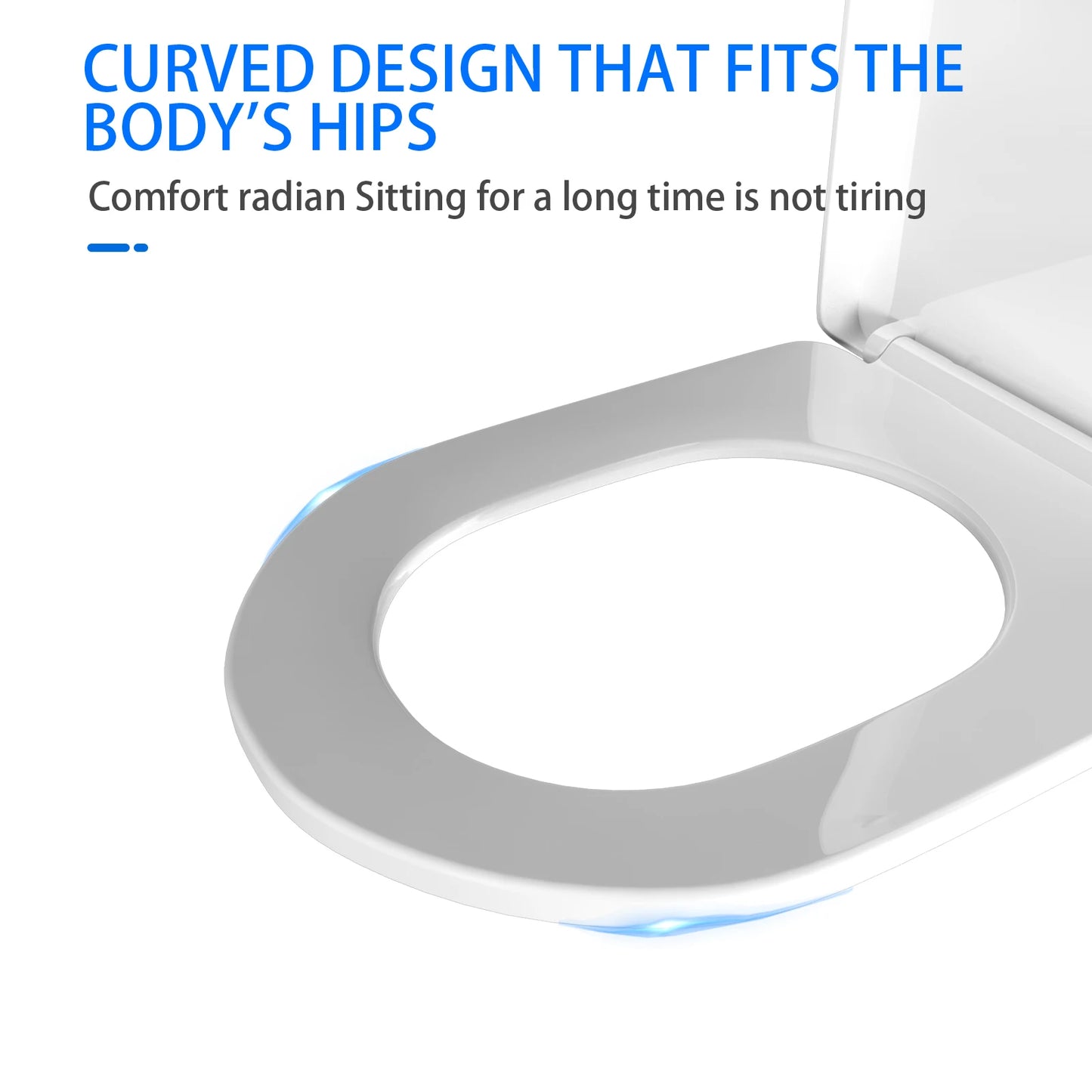 Badezimmer-Toilettensitz mit Soft-Close-Schnellverschluss, D-förmiger Toilettendeckel, einfache obere Befestigung mit 360-Grad-verstellbaren Scharnieren, Toilettensitze