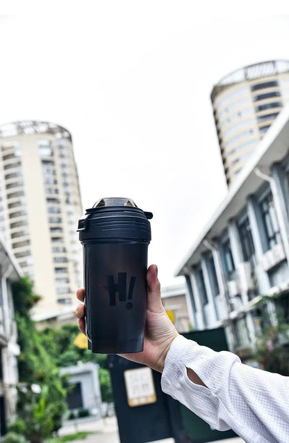 Portable 500ml Protein Powder Shaker Bottle Leak Proof Water Bottle for Gym Fitness Training Sport Shaker Mixing Cup with Scale