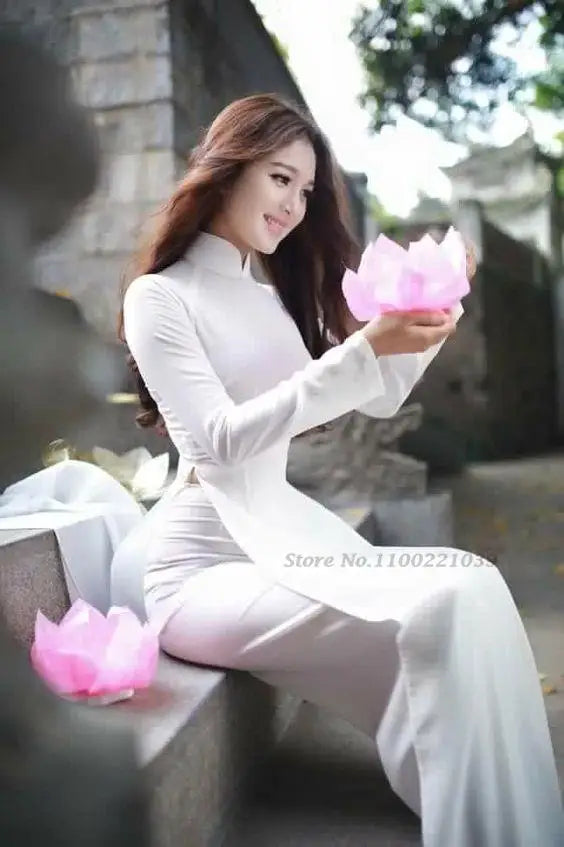 2025 woman aodai vietnam traditional chiffon ao dai dress vietnam robe and pants vietnam traditional clothing improved cheongsam.