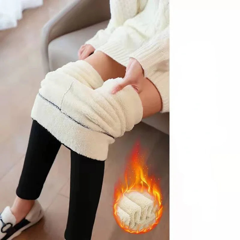 Winter Warm Leggings Women Adding Velvet and Thickening Leggings Small Feet Pencil Pants Outdoor Wearling Casual Stretchy Pants.
