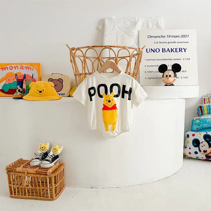 Cartoon Pooh Bär Bodys Schatz Tasche Furz Kleidung Baumwolle Weiche Sommer Baby Kleidung Neugeborenen Fotografie Strampler K5652.