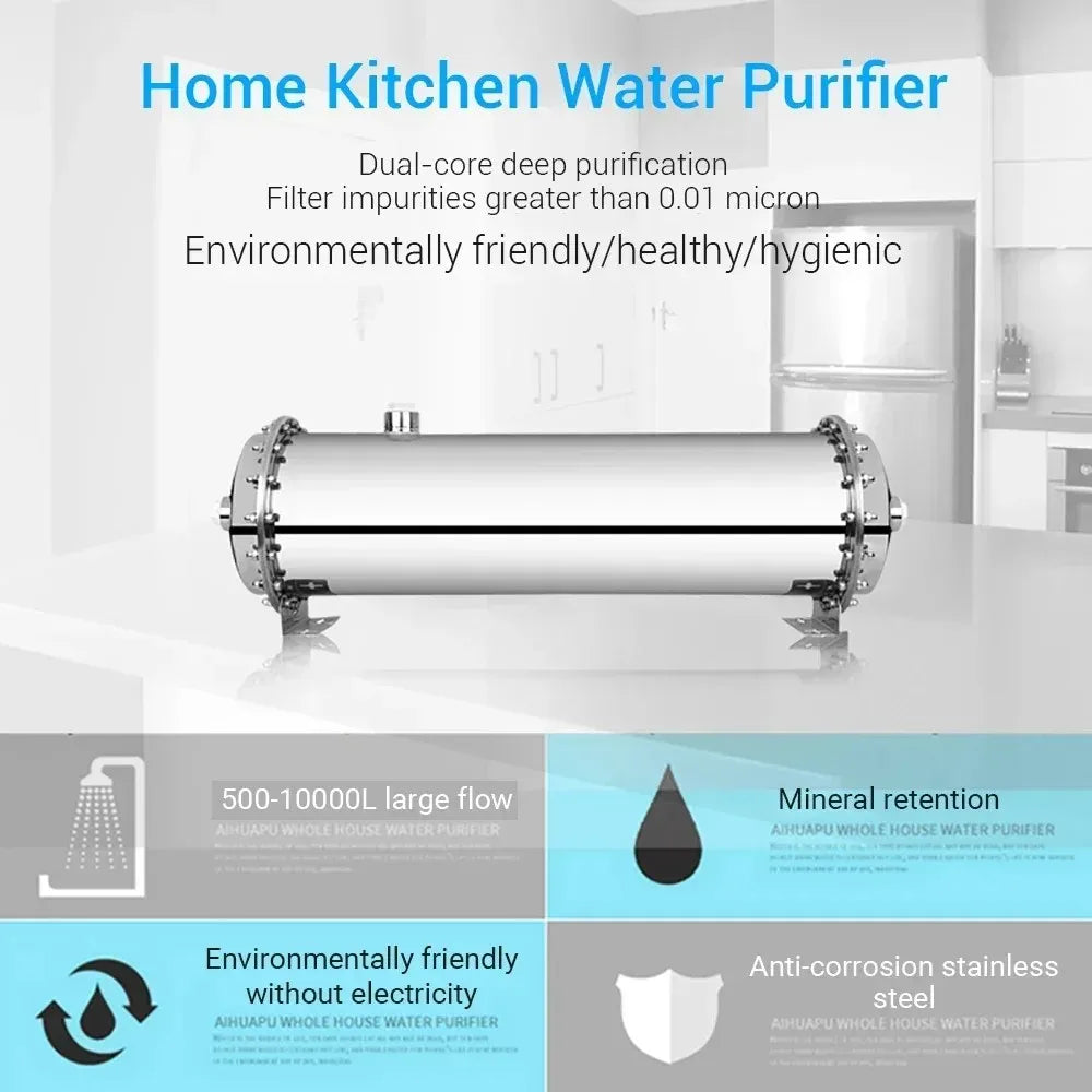 DIVEDEER Under-sink Water Purifier Central Whole-house High-flow Yellow Mud Water Tap Water Pipeline Filter Water Purifier.