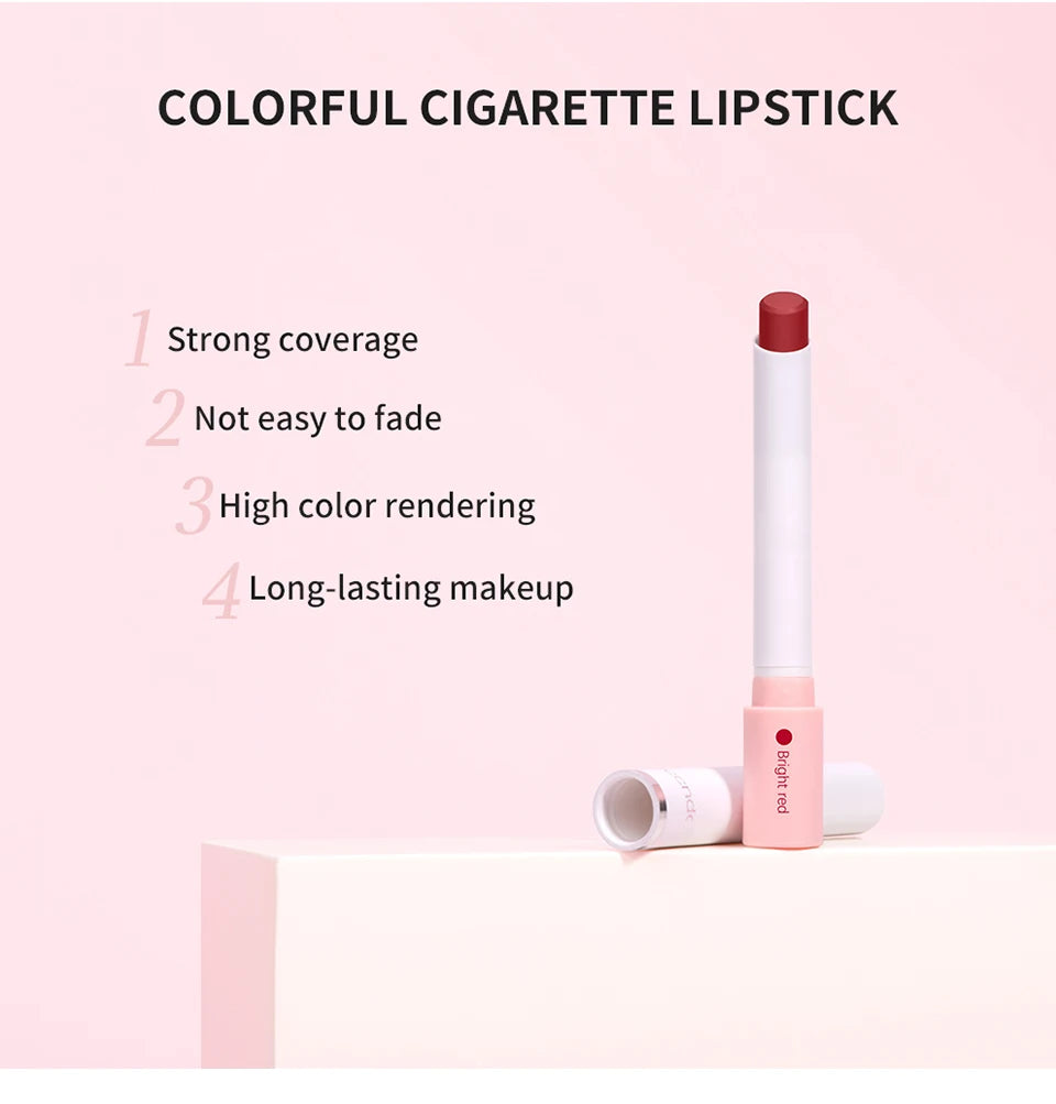 4 pcs/set Cigarette Lipstick Set Long Lasting Lip Glaze Matte Lip Gloss Waterproof Lip Stick Tube Nude Lip Tint Makeup Cosmetics
