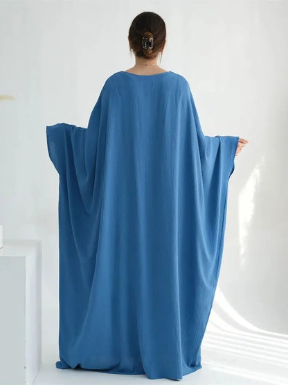 Ramadan Eid Cotton Linen Abaya Turkey Islam Muslim Maxi Dress Prayer Clothes Women Kaftan Kebaya Caftan Robe Femme Musulmane.