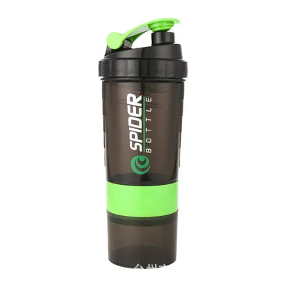 3 Layer Shaker Bottle Protein Mixing Shake Cup Sports Fitness Water Cup 550ml Scaled Plastic Water Bottles with Medicine Box