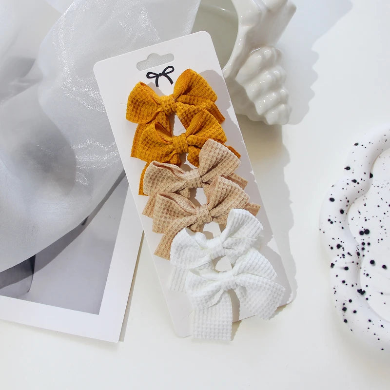 6/10Pcs/Set 2025 Fashion New Cute Ribbon Bowknot Hair Clips for Kids Handmade Baby Girls Hair Accessories