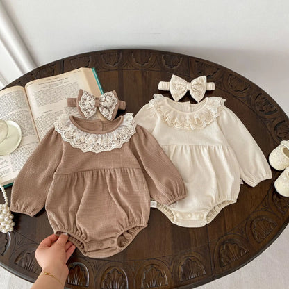 2PCS MILANCEL Frühling Baby Kleidung Spitze Kragen Säuglings Body Ein Stück Kleinkind Niedliche Prinzessin Outfit Kleidung für Neugeborene.