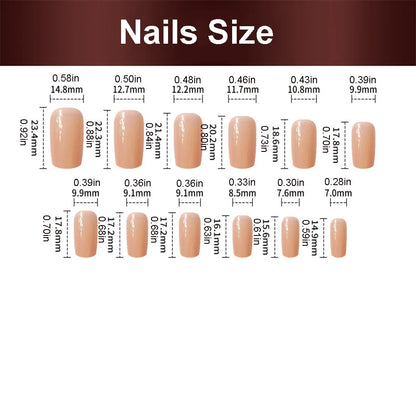 24pcs/set short square fake nails for women cute bride heart white french tips faux ongles y2k press on false nail supplies.