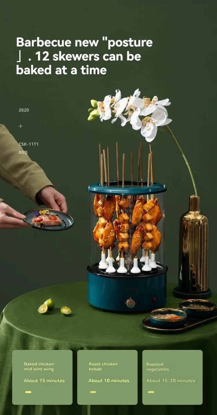 Non-smoking Automatic Rotating Household Electric Barbecue Oven Large Capacity Camping Multi-function.