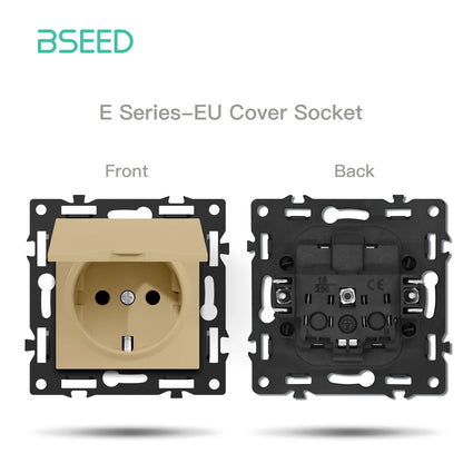 BSEED 1/2Gang-Knopf-Lichtschalter, Funktionsteil, nur Glasrahmen, Lichtschalter, Wand-Netzschalter, DIY-Teile, freie Kombination, 86 mm.