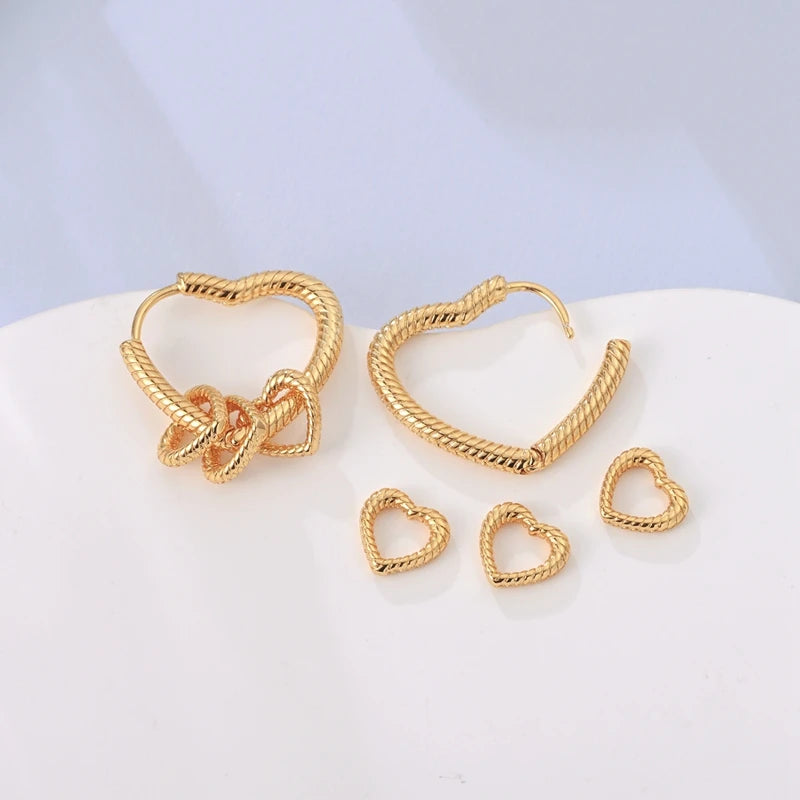 Yellow Gold Starlight Hoop Earrings For Girl Sparkling Classic Snakebone Multi-loop Earrings Star Moon 925 Silver Women Earring