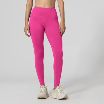Nahtlose Damen-Leggings mit Taschen, einfarbig, hohe Taille, Po-Lifting-Strumpfhose, schlanke elastische Leggings, Sportbekleidung.