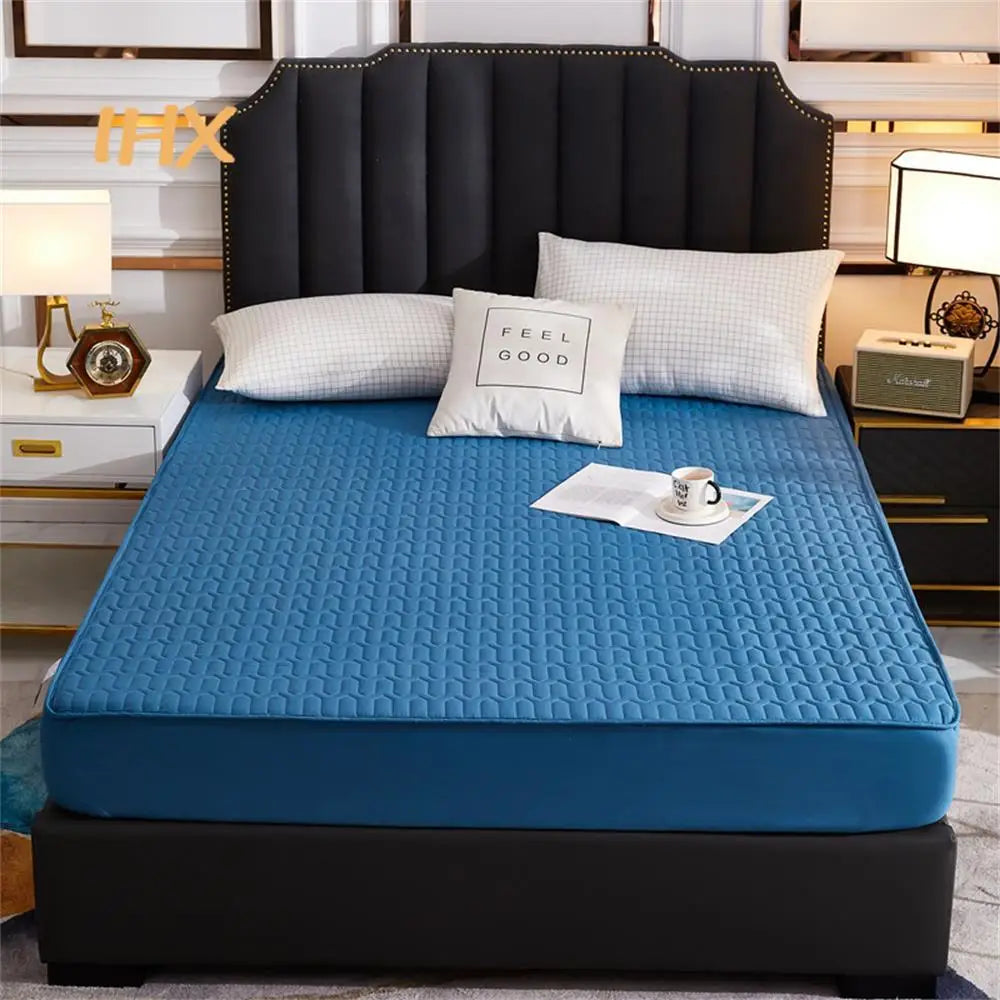 Waterproof Thicken Mattress Cover Quilted Latex Mat Bed Covers Pad Skin-Friendly Fitted Sheet Protector Bedspread150/160/180x200