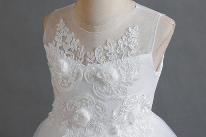 Herbst neue Kinder kleid Prinzessin Kleid Hochzeit Brautjungfer Hochzeits kleid flauschiges Kleid Spitze Trail bestickte Kinder kleidung.