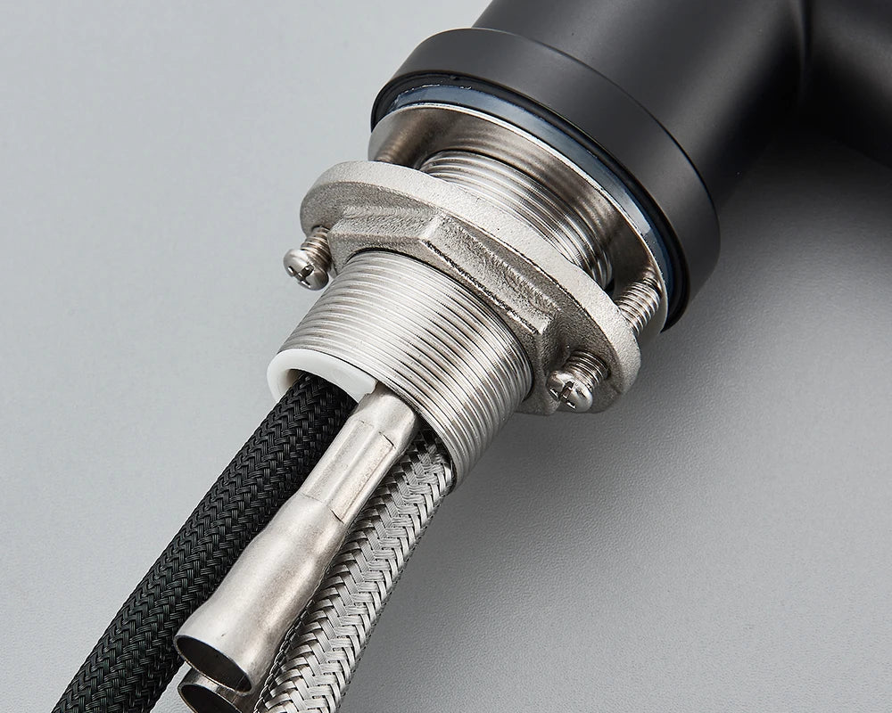 Black Flexible Pull Out Kitchen Faucet Stainless Steel 2 Modes Nozzle Faucets 360 Degree Rotating Hot Cold Water Sink Mixer Tap