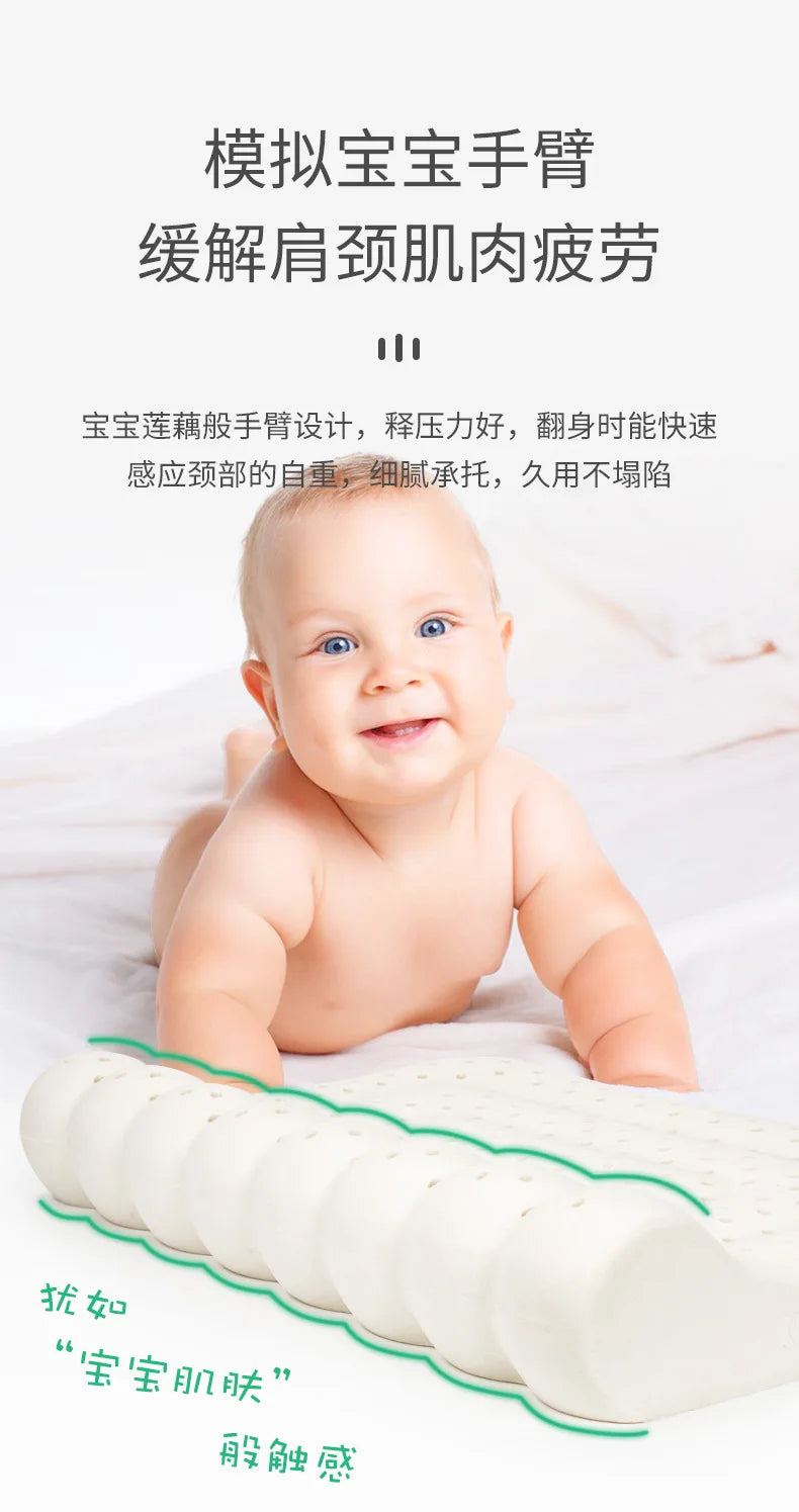 New Natural Latex Pillow with Organic Cotton Cover Standard Size Soft Pressure Relief Neck Pain Relief Bed Pillow for Side Queen.