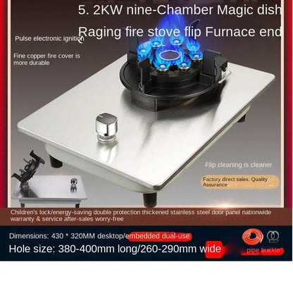 7kw Gas Cooktop Single Stove Household Liquefaction Gas Stove Single Coal Desktop Embedded Single Gas Stove 4.5 KW/5.2kw/