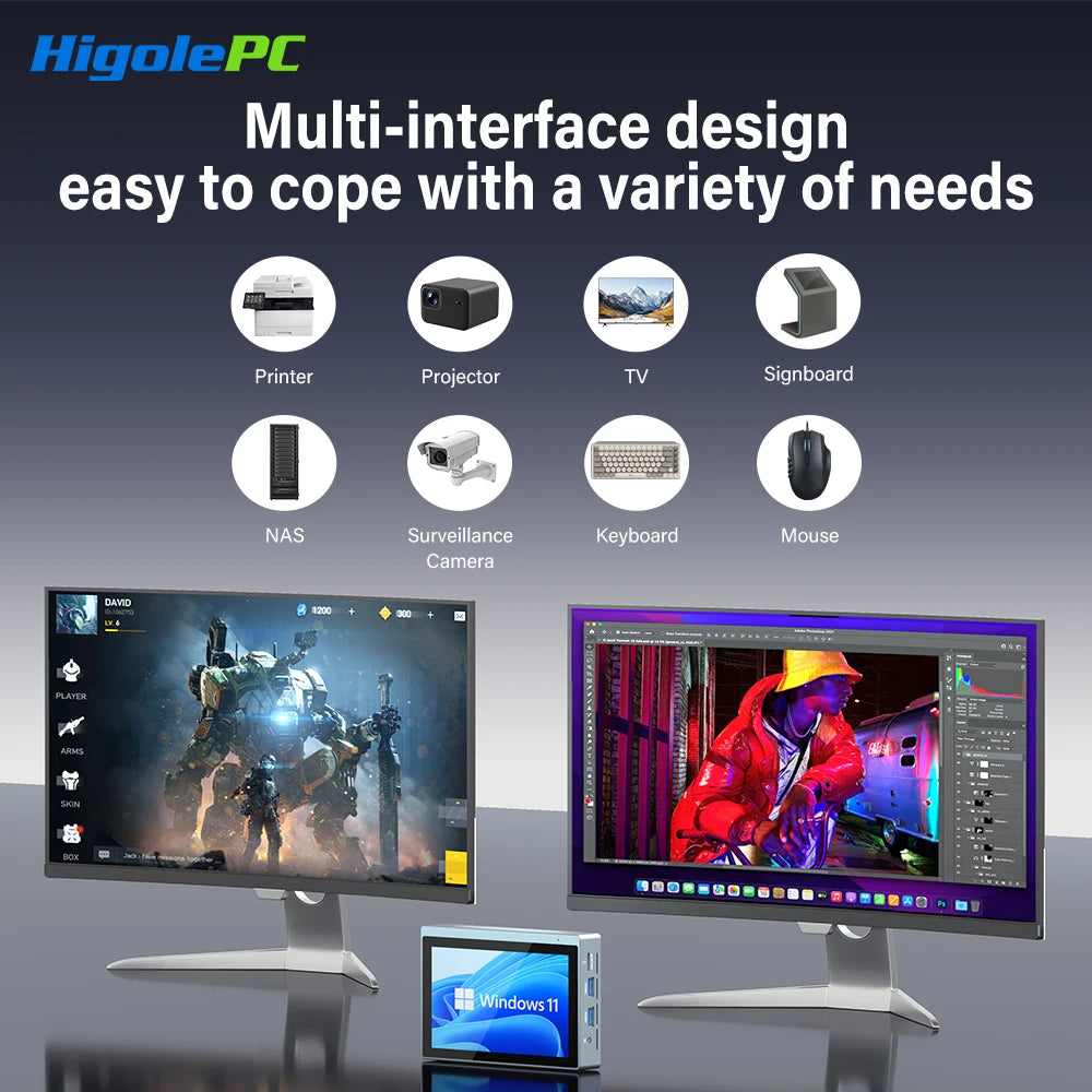 Higole Gole 2 Pro 5.5'' Intel N5095 Mini PC Windows 11 WiFi5 BT5.0  8/16GB 256GB Touch Screen 4K Desktop Computer Windows Tablet.