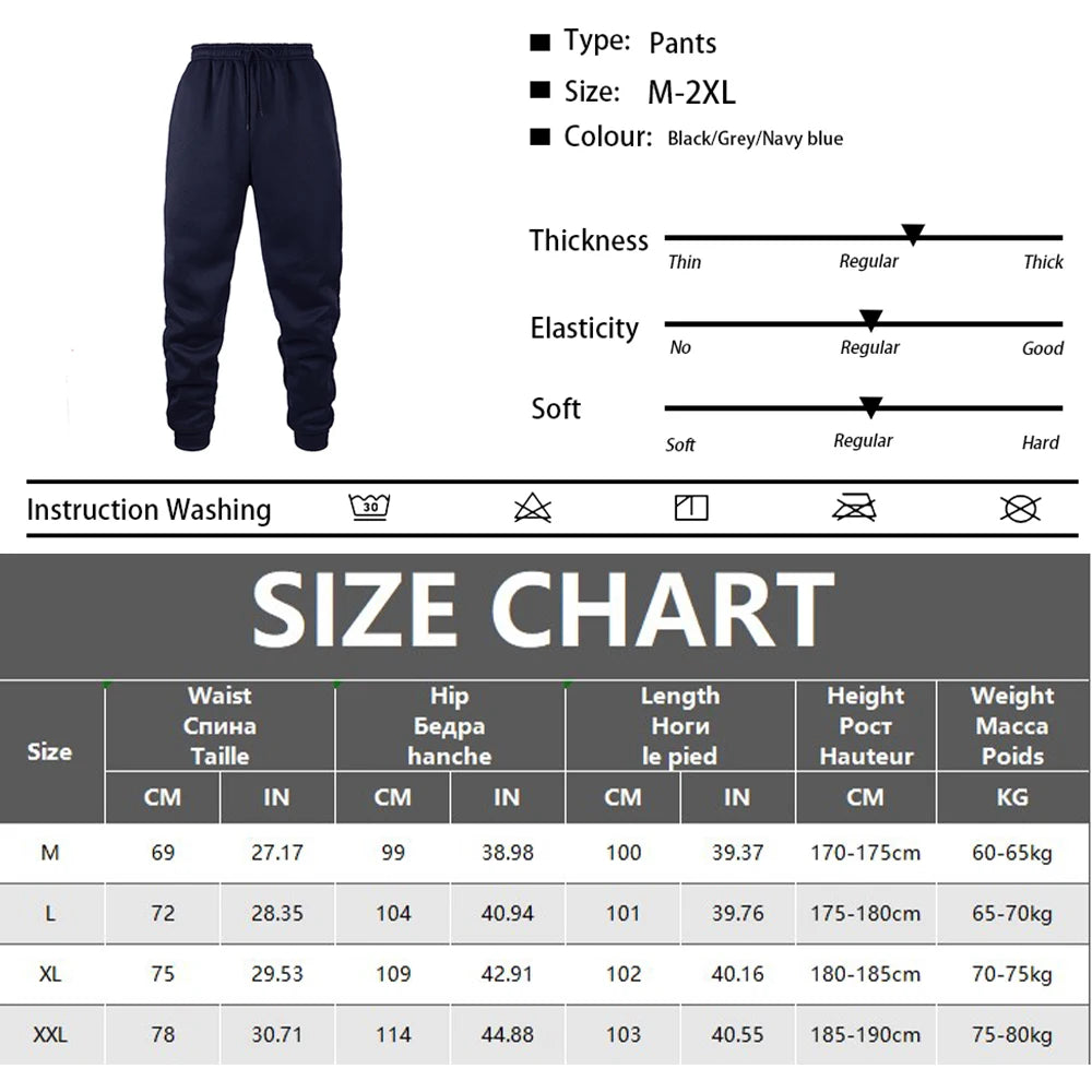 Mens Jogging Pants Sports Pants Fitness Running Trousers Solid Color Sweatpants Easy to Match Home Pants.