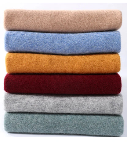 Men's Turtleneck 100% Pure Wool Sweater Men 2024 Autumn and Winter Large Size Loose Knitted Sweater Keep Warm Tops Men Jumper.