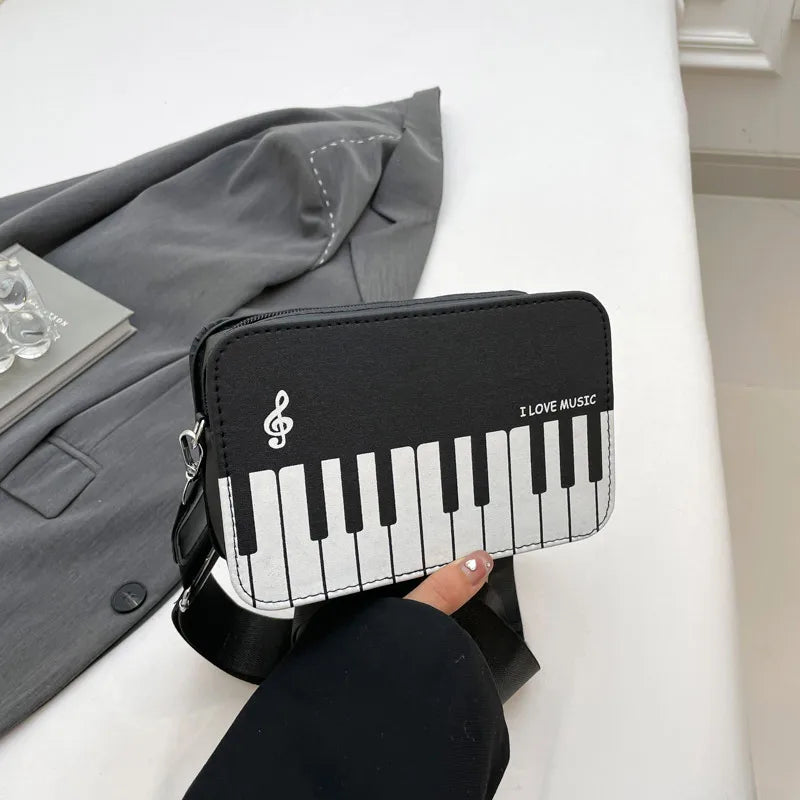 Fashion Polka Dot Ladies Piano Bag New Style Niche Underarm Shoulder Bag Sweet Personality Piano Backpack Women's Bag Square Bag