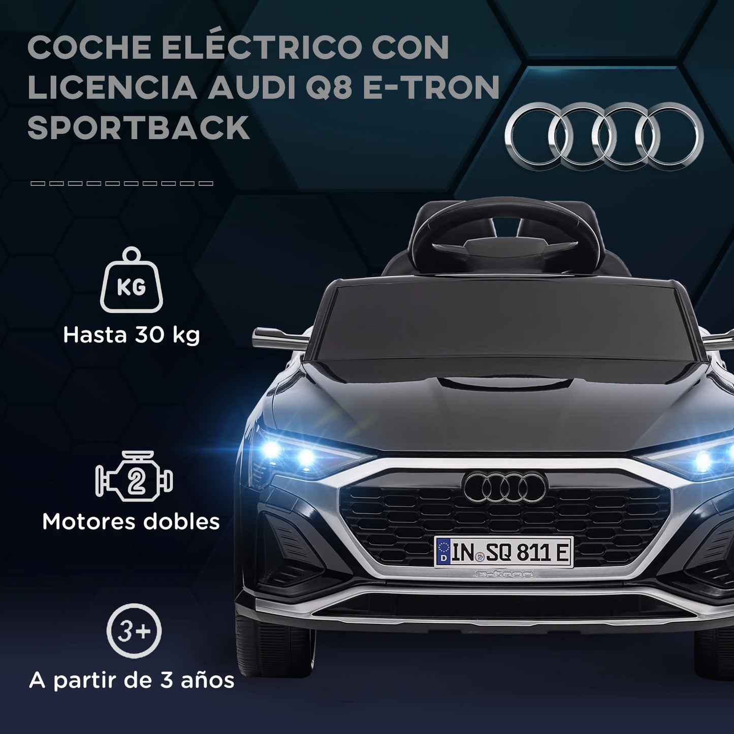 Aiyaplay Electric Car for Children +3 Years Audi Q8 Etron Sportback.