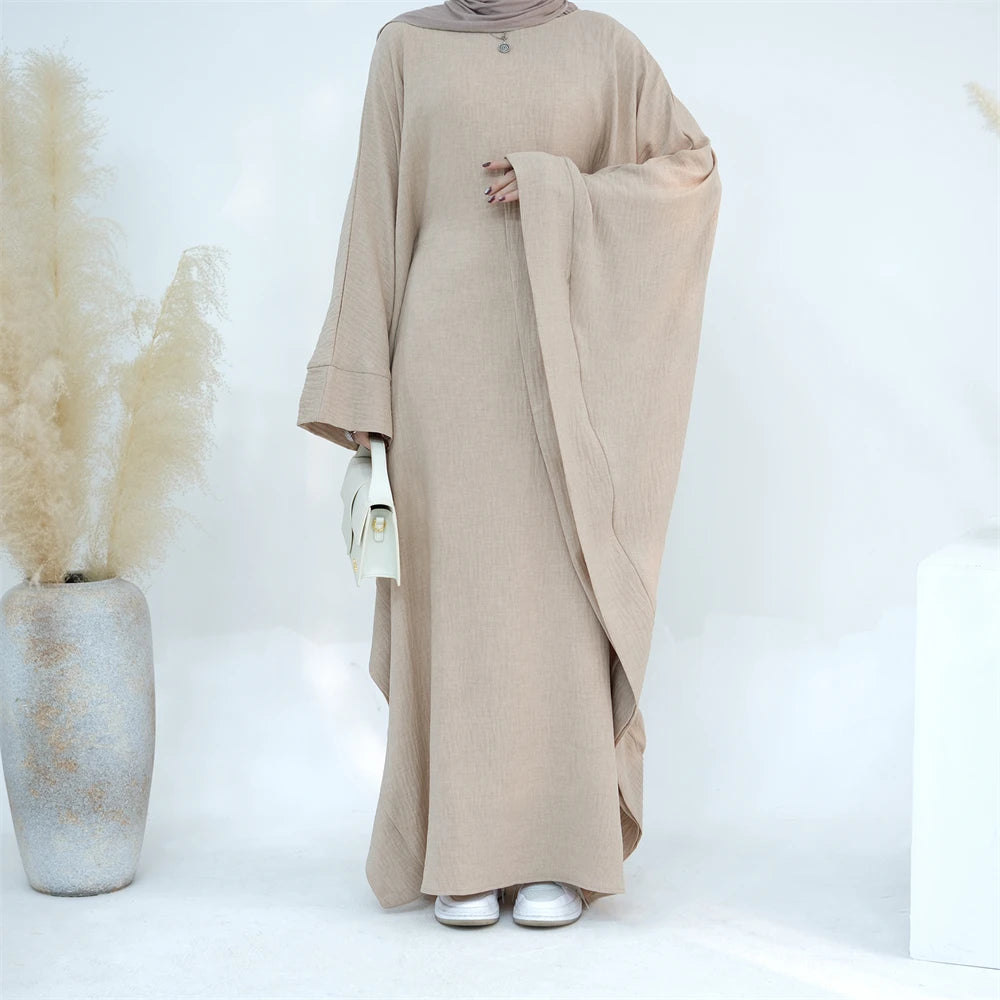 Ramadan Eid Dubai Linen Khimar Abaya Damen Muslim Maxi Dress Kebaya Kaftan Abayas For Women Caftan Robe Femme Musulmane Vestidos.