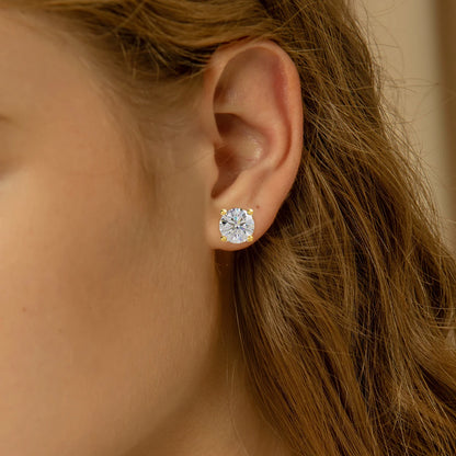 Szjinao Real Full 18k Gold Earrings AU750 Moissanite Diamond Real Gold Women Jewelry Certifid K Gold Luxurious Valentines Gifts.