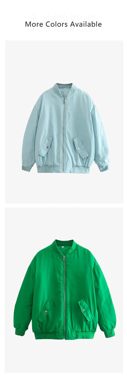 UNIZERA2023 Herbst und Winter Neue frauen Mode Stil Stehkragen Solide Lose Fit Flieger Jacke Baumwolle Mantel.