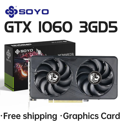 SOYO Graphics Cards GTX1060 6G/3G DDR5 192bit HDMI compatibility+DP*2 For Desktop Gaming Computer Components GPU Video Card.