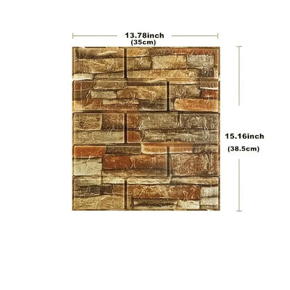 Self-adhesive 1-40pcs 38.5X35cm DIY 3D Wallpaper Retro Brick Pattern Wall Stickers Waterproof Room Decor Foam Home Decoration