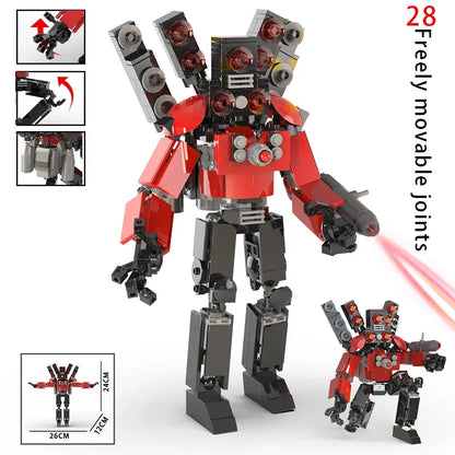 Moc Skibidi Toilet Action Figures builing blocks,Camerman Titan Speakerman Surveillance Man TVMan Boys Bricks Toys For Kids Gift.