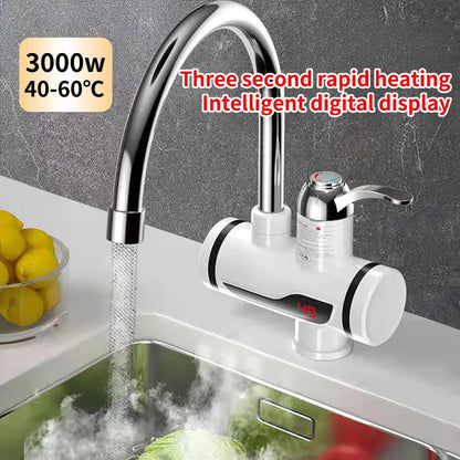 Electric Hot Cold Mixer Tap 3000W Instant Heating Faucet 360 Degree Rotation Fast Heating Tap Digital Kitchen Bathroom Supplies