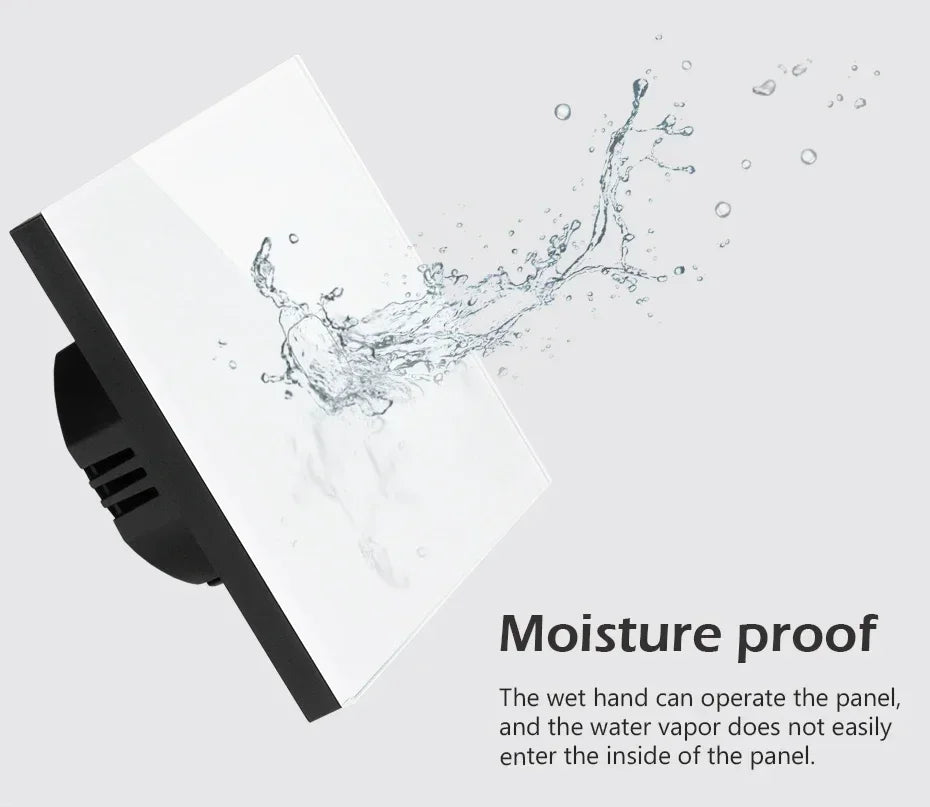 Smart Switch ohne Neutralleiter 1 2 3 4 Gang Wifi Wandleuchte Touch-Schalter Eu 220 V Tuya Smart Home unterstützt Alexa Google Home.