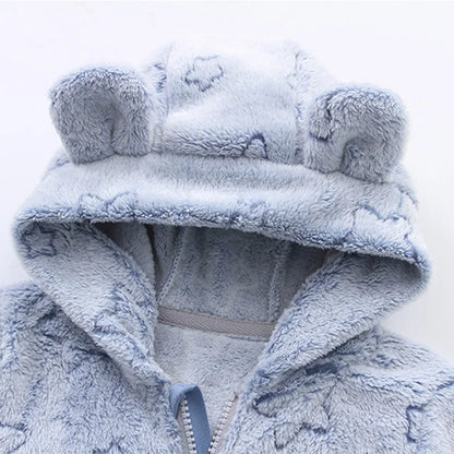 Weiche Neugeborene Baby Kleidung Flanell Herbst Winter Baby Jungen Mädchen Overall Cartoon Neugeborenen Body Warme Strampler für Babys 0-12M.