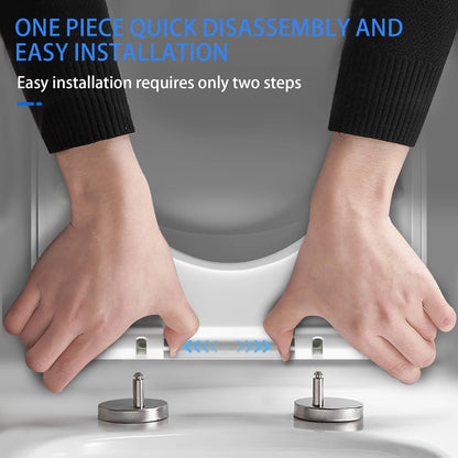 Badezimmer-Toilettensitz mit Soft-Close-Schnellverschluss, D-förmiger Toilettendeckel, einfache obere Befestigung mit 360-Grad-verstellbaren Scharnieren, Toilettensitze