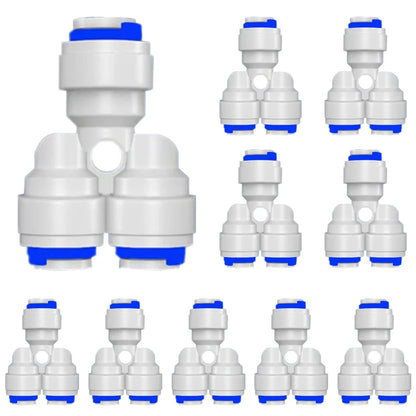 10PCS RO Water Hose Connection Straight Elbow Tee 1/4" Coupling Plastic Quick Pipe Fitting Reverse Osmosis Connector