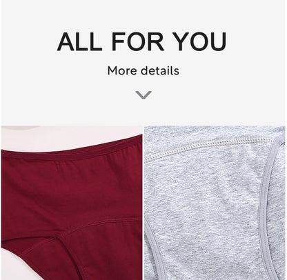 Women's Menstrual Panties High Waisted 5-layer Physiological Periods Pants Ultra Intimates Female Underwear Breathable Lingerie.