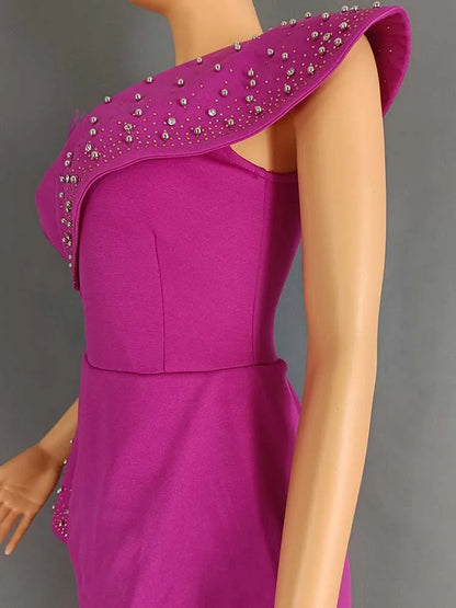 High Waist Strapless Jumpsuit Rivet Collar Lady Evening and Party Tube Top Jumpsuit for Women Elegant Sexy Birthday Jumpsuit.