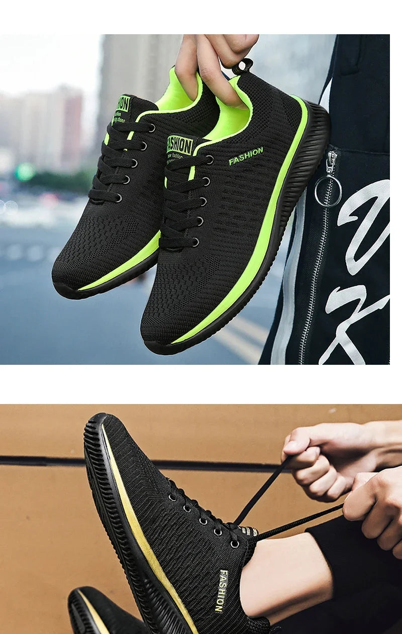 YRZL Sports Shoes for Men Shoes Sneakers Black Shoes Casual Men Knit Sneakers Breathable Athletic Running Walking Gym Shoes.