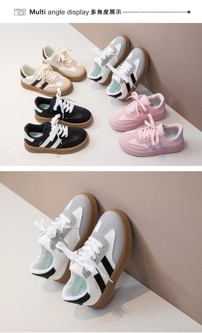 Autumn Girls Causal Shoes New Pu Leather Outdoor Sports Non-slip Childrens Boy Sneakers Luxury Soft Kids Sports Shoes Size 26-37.