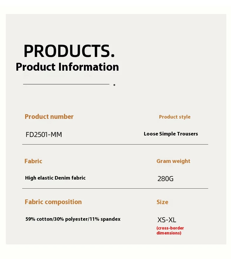 Women's New Large Size Denim Wide-Legged Trousers American High-Waisted Thin Straight Loose Casual Trousers Casual Jeans.