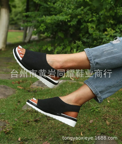 Shoes Women 2021 Summer Sandals Sapato Feminin Comfy PU Shopping Flat Sole Sandal For Women Shoes Peep Toe Sandalias Mujer NEW.