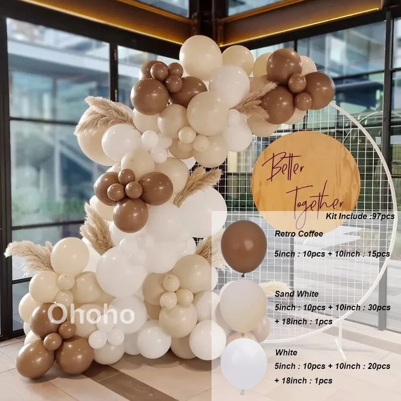 Kaffeebraun Beige Ballon Girlande Bogen Kit Oh Babyparty Dekoration Rustikale Hochzeit Kindergeburtstag Party Taufe Taufe