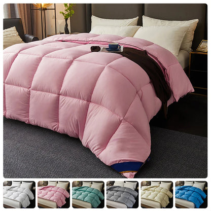 Winter Warm Thicken Duvet 100% Cotton Face Filling Fiber Down Quilts 150x200cm Home Sleeping White Duvet 1pc.