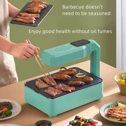 Intelligent electric baking tray indoor domestic barbecue oven infrared barbecue machine smoke-free electric barbecue oven.